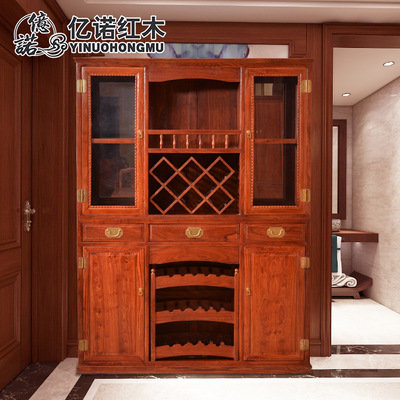 亿诺红木一号红酒柜批发 现代新中式实木酒柜 刺猬紫檀客厅展示柜|ms