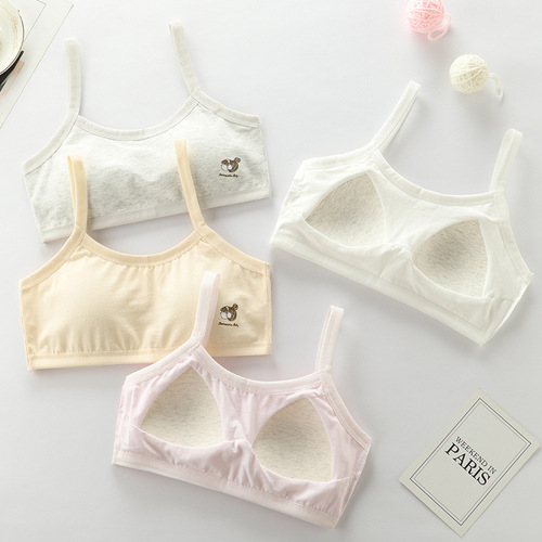 Girls' bras, junior high school and high school students' development period girls' pure cotton vests, older children's girls' thin underwear student bras