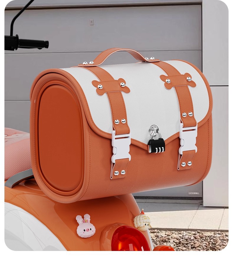 Electric Vehicle Trunk Rear Storage Bag, Cute Waterproof Hanging Decorative Tail Bag for Electric Bikes