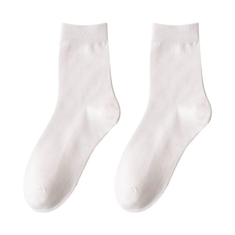 Breathable colored autumn cotton knee socks, mid length, absorbs sweat and smell