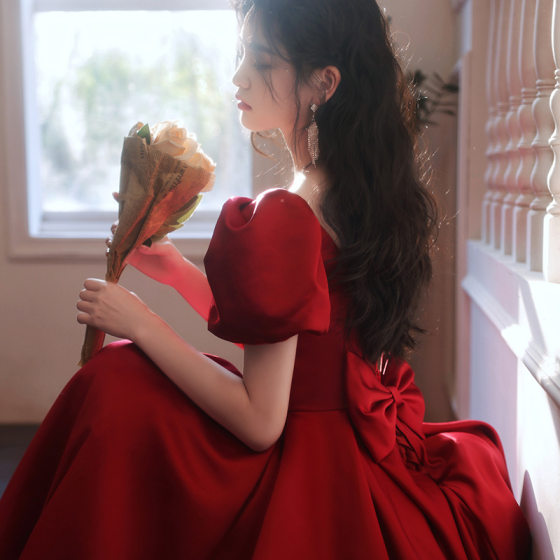 Toast Dress 2024 Summer New Style Elegant Retro Bride's Engagement Return Evening Dress for dress Women