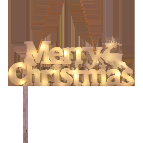 2024 Cross-border Christmas decoration items Christmas wreath accessories Merry Christmas 3D letter lights