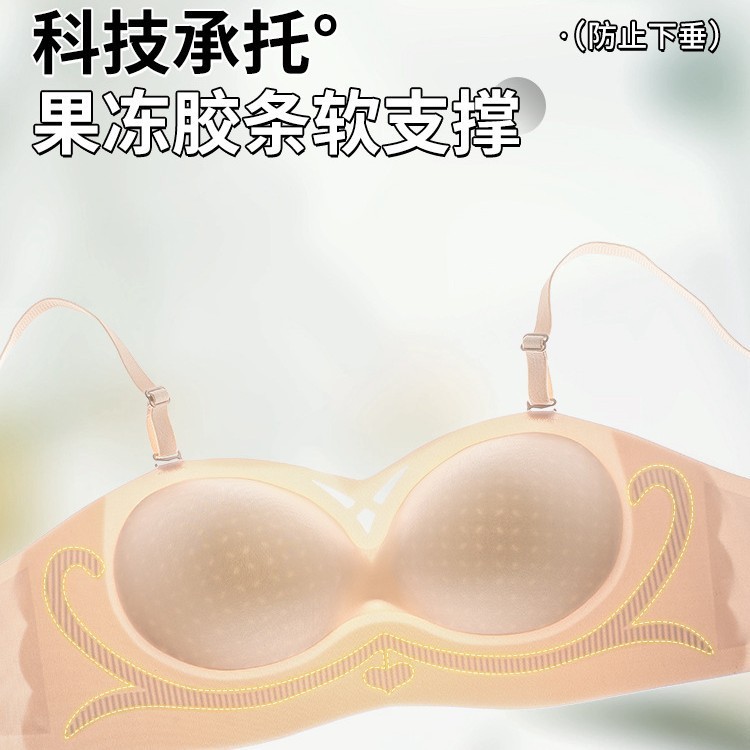 ストラップレスブラ 女性用 滑り止め プッシュアップ 小胸用 シームレス ノンワイヤー インビジブル チューブトップ 2025年新作 ブラジャー 通気性|undefined