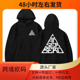 独立站新款亚马逊2025新款欧美新款情侣ed sheeran圆领带帽卫衣男