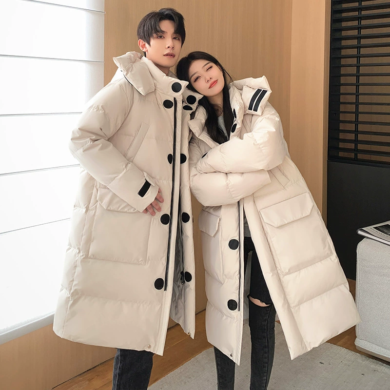 Северо-восточный Харбин туристический пуховик утолщен средней и длинной пары мужчин и женщин зимой 2024 90 белый утиный пух 400 г