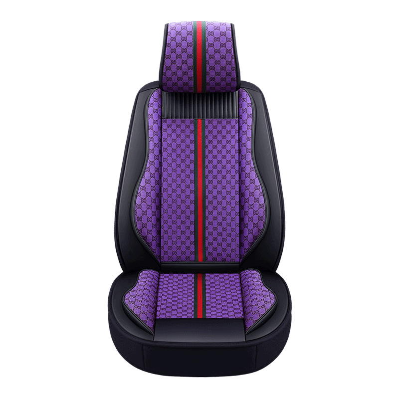 고풍스러운 풀커버 앞좌석 시트 1개 - 블랙 퍼플