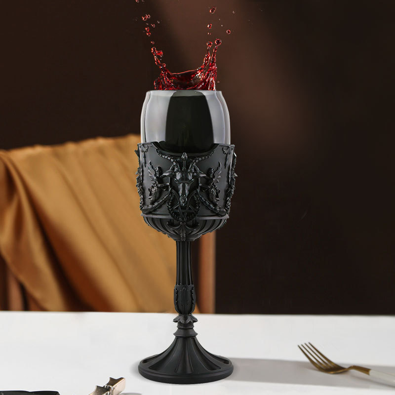  New European Style Original ks Dark Gothic Subculture Bapot Pentagram Skull Glass Retro Goblet