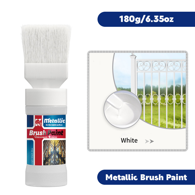흰색 180g 브러시 금속 페인트, 브러시 헤드와 함께 제공