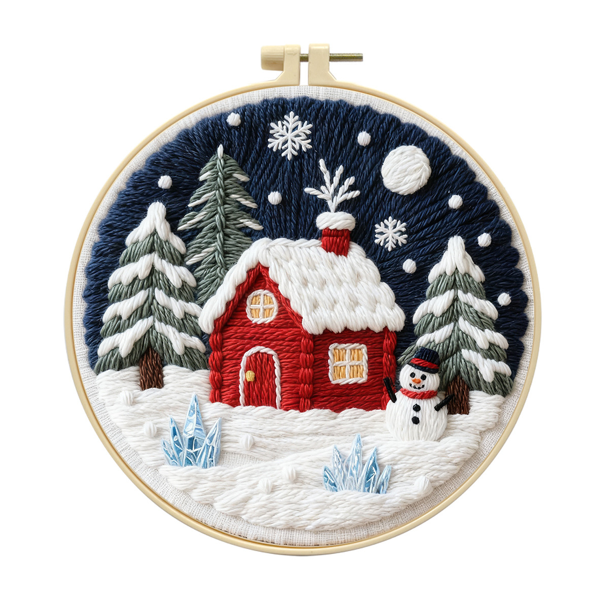 Amazonas bordado transfronterizo invierno lindo lindo invierno paisaje de nieve principiante paquete de materiales de bordado al por mayor
