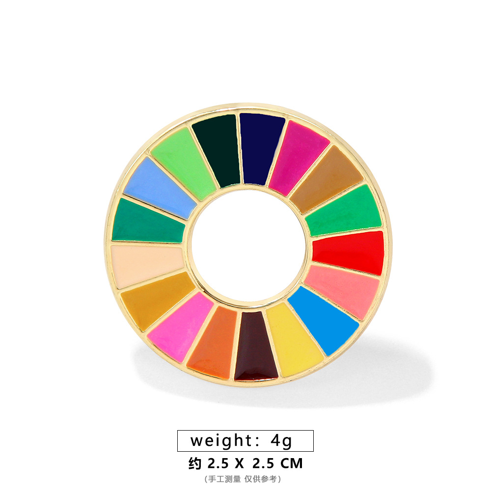 国連持続可能な開発勲章ブローチメタルピンカラフルなオイルドロップエナメルバッジ記念バッジ在庫あり