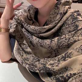 重磅色织提花工艺！丛林系列丝毛围巾女秋冬真丝丝巾羊毛方巾披肩