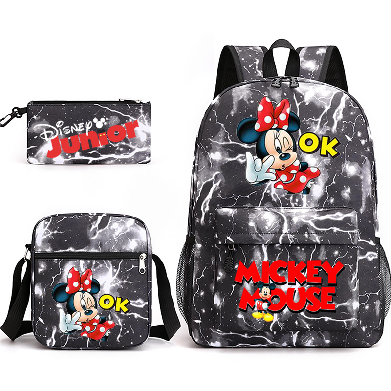 3-pieza portátil traje para niñas estudiantes universitarios niños mochila de lona Mickey/ratón 2022