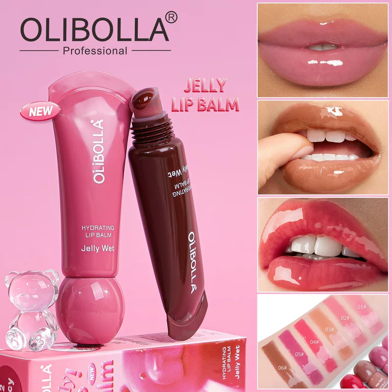 Увлажняющий бальзам для губ OLIBOLLA Jelly Wet, блеск-лосьон, 6 оттенков