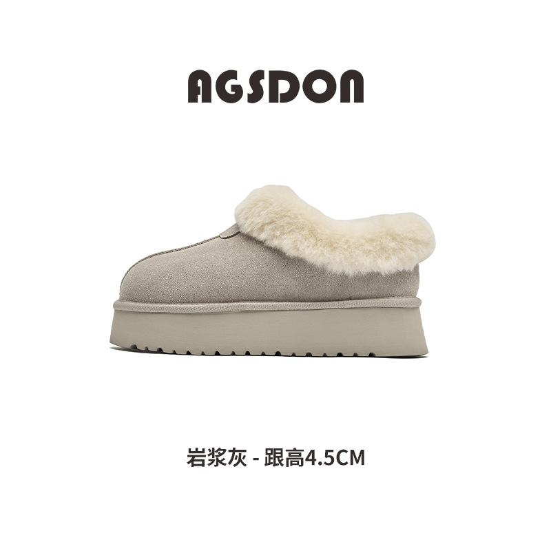 Botas de nieve Augushiden para mujer, otoño-invierno 2025, nuevas botas cortas de moda con suela gruesa, forro de felpa y forro polar.