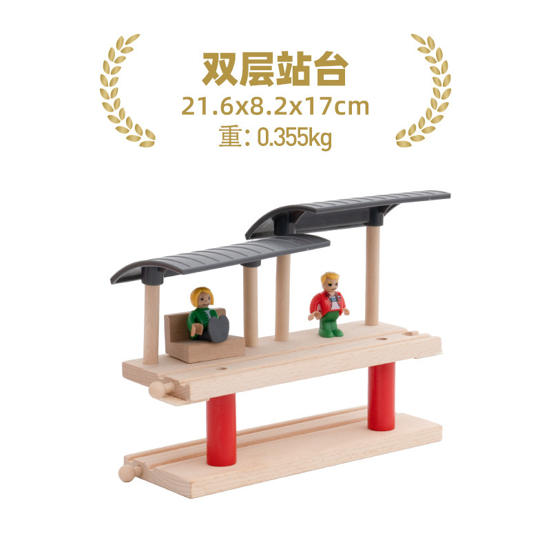 木のトーマツの列車のばら売りの軌道の部品のバリケードのプラットホームの軌道のシーンの益智のおもちゃ|undefined