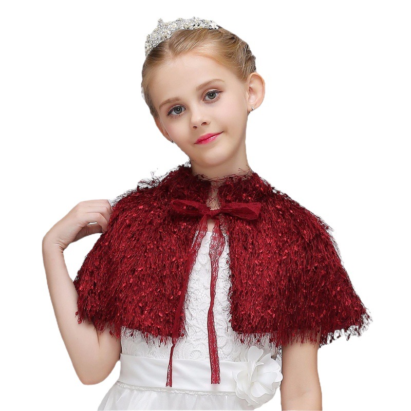 Cruz-frontera princesa europeo y americano Comercio exterior vestido accesorios niños niña flor peludo capa cabo pequeño chal