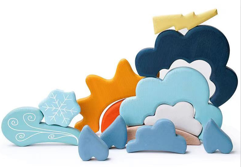 Bloques de construcción de madera grande del arco iris de los niños Jenga rompecabezas creativo Jenga adornos bebé educación temprana Juguetes Divertidos