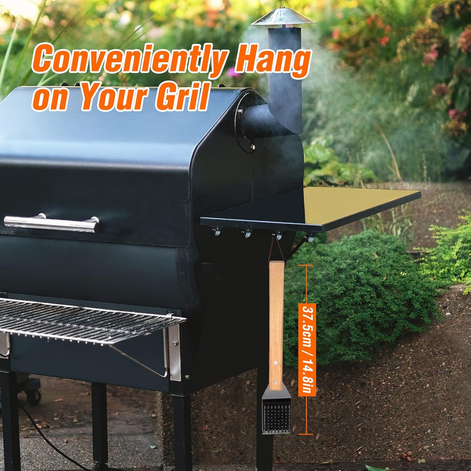 Venta caliente transfronteriza spot Amazon nuevo cepillo de barbacoa cepillo de limpieza cepillo de alambre al aire libre BBQ mango de madera cepillo de barbacoa