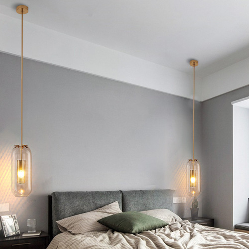 Long pole wall lamp hotel sales office corridor aisle lamp designer villa living room background wall fishing glass lamp