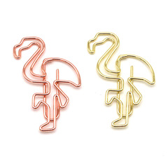 Manufacturer wholesale swivel pins flamingo swivel pins creative metal shaped clips animal-shaped office paper clips