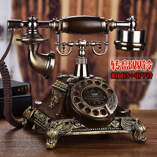 Old-Fashioned Hand-Cranked Telephone European Retro Telephone Landline Home Creative Film and Television Wall-Mounted Tv Series Republic of China