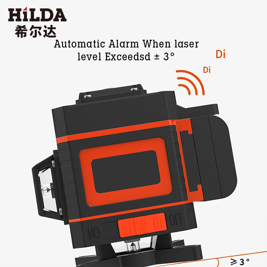 Hilda nivel 12 línea 3D16 línea 4D nivel verde línea automática de alta precisión que pone la etiqueta engomada de la pared del azulejo de piso