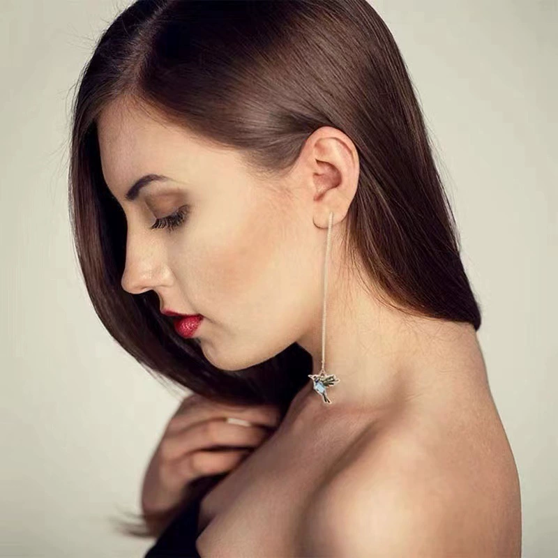 Серьги, длинный аксессуар, милые птицы, (торговля через границу)