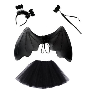 Wings headband magic wand TUTU skirt Halloween ghost festival party dance costume accessories props four-piece suit wholesale