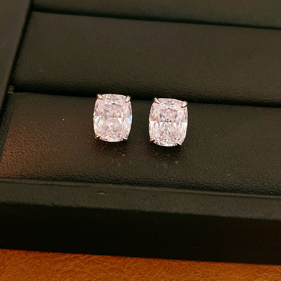 Elegante simple geometría pernos de piedra de silicio estilo frío temperamento personalidad pendientes ligeros de lujo alta sensación de auriculares al por mayor