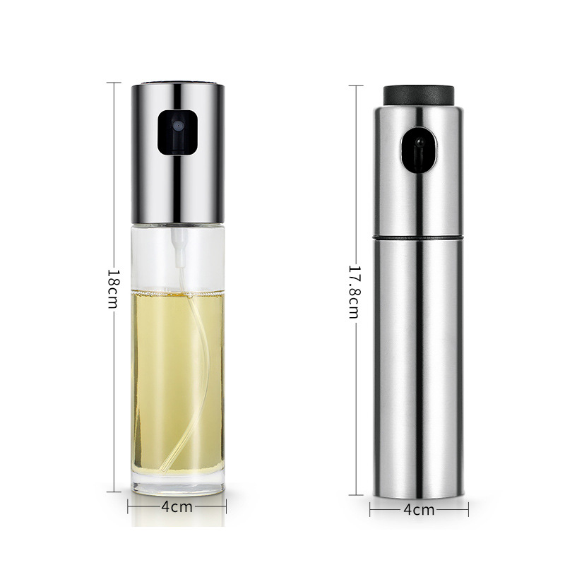 Botella de spray de acero inoxidable 304 botella de spray de spray botella de spray de spray de acero inoxidable tipo prensado para barbacoa