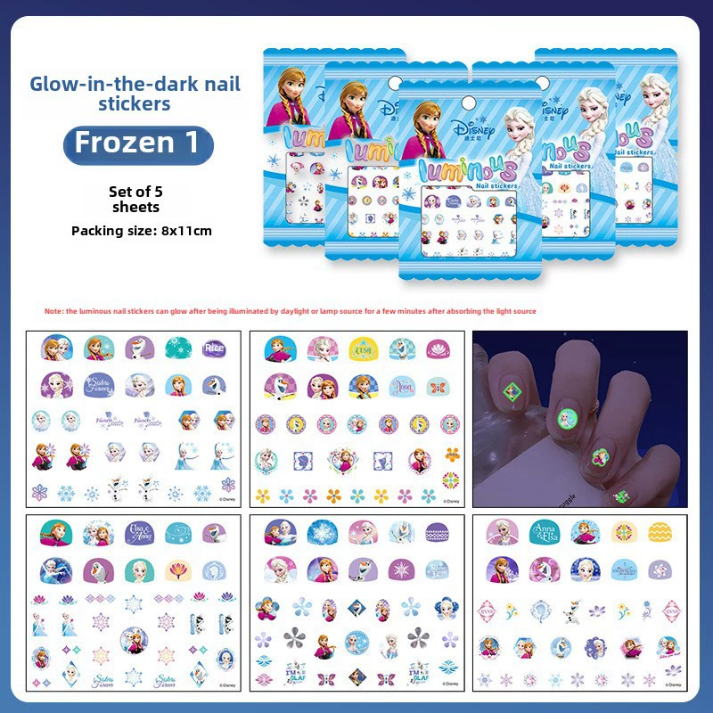 Disney, cartoon nail stickers for princess for nails, children's cute sticker, “Frozen”