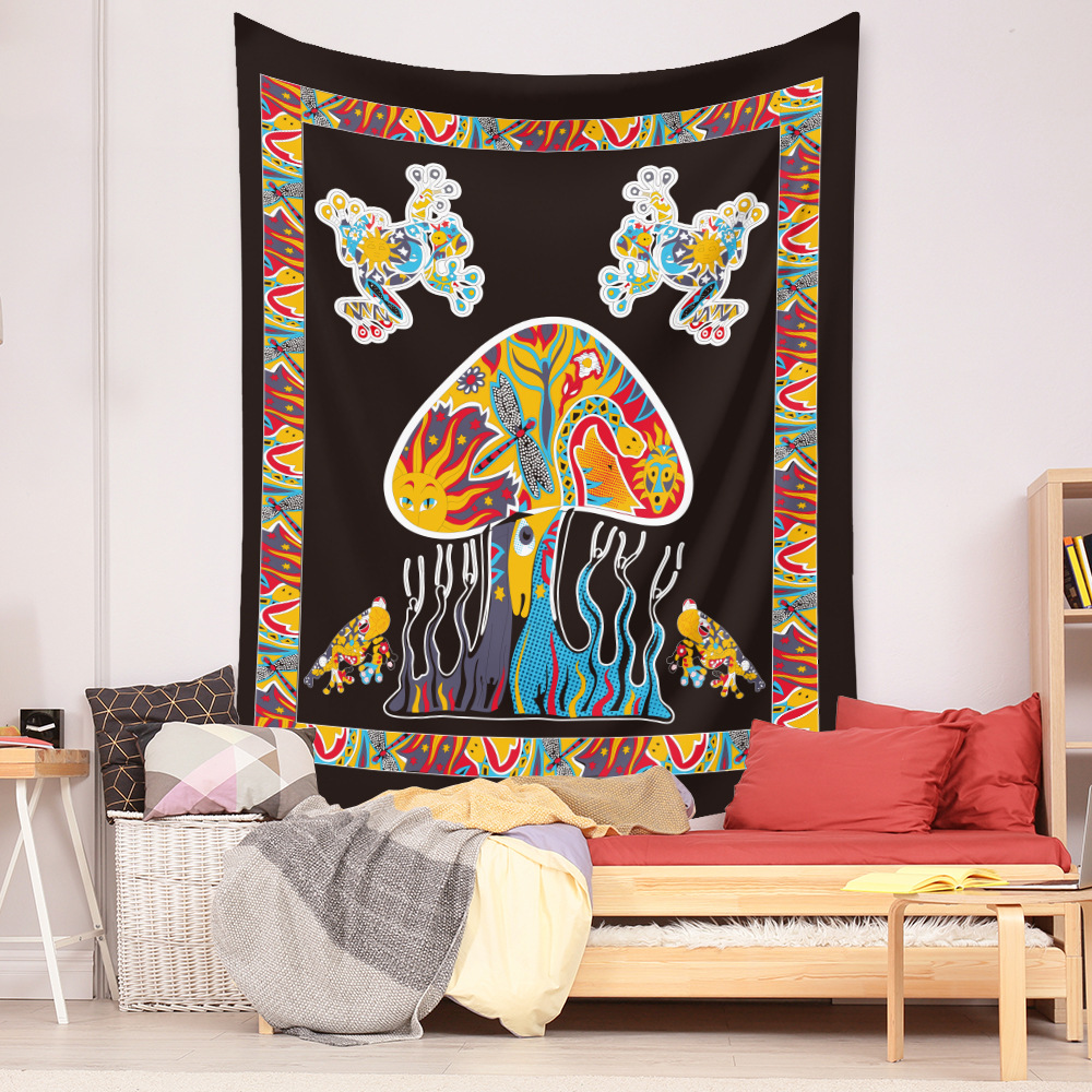 Ethnic Colorful Mushroom Tapestry Background Wall Decoration Wholesale Nihaojewelry display picture 6