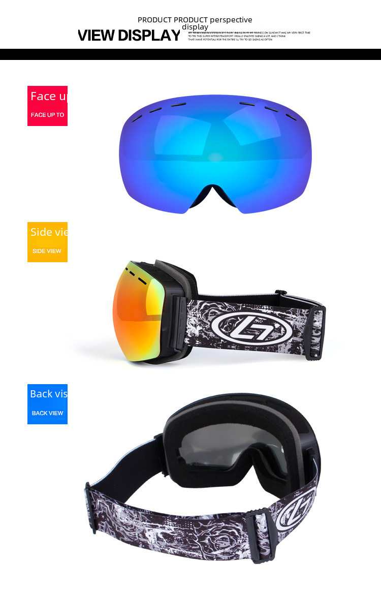 Ski goggles Double-layer anti-fog spherical ski glasses for men and women for outdoor mountaineering windproof eye protection Mirror Gear_voghion.com