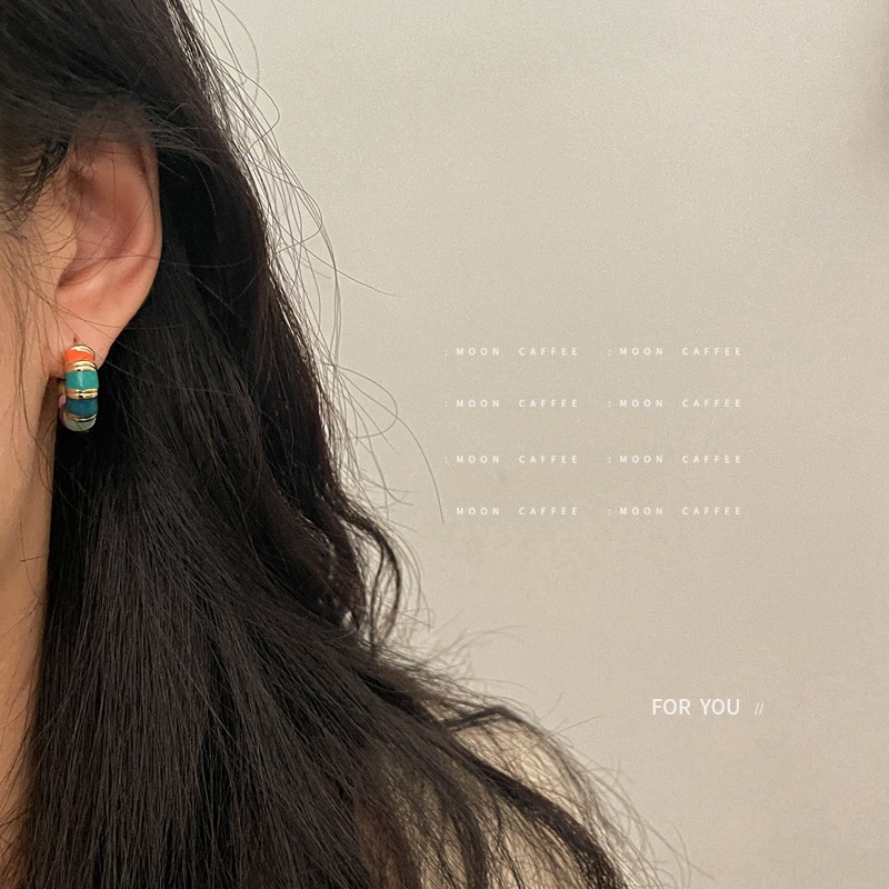 Fashion Geometric Copper Enamel Earrings 1 Pair