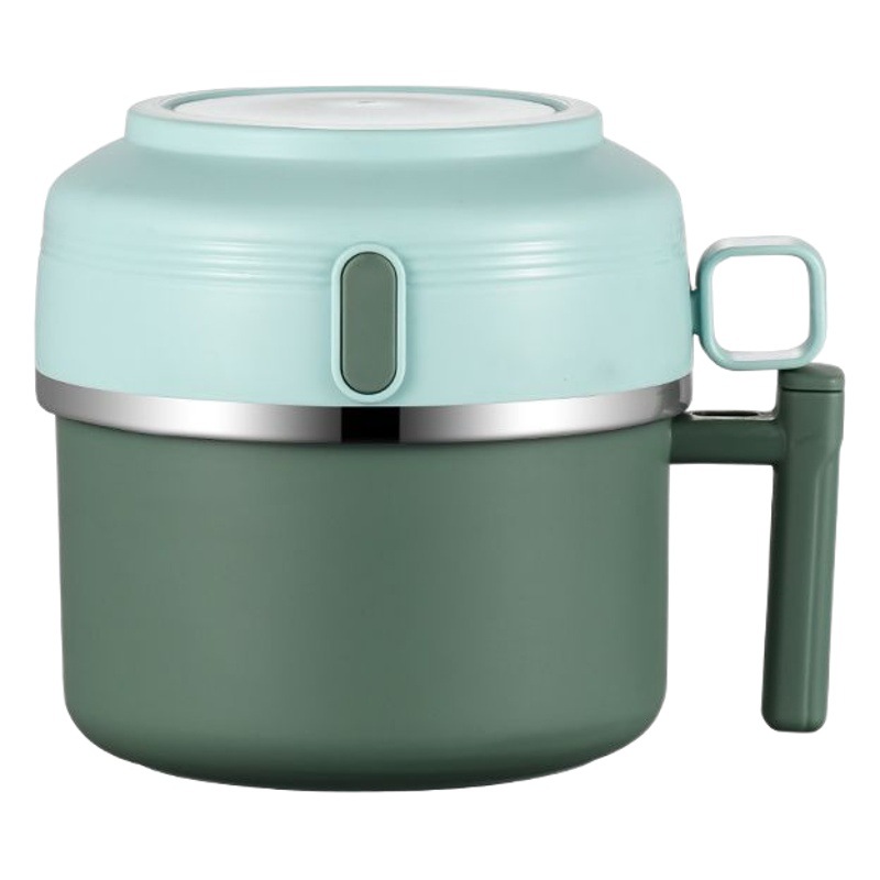 Nuevo 304 de acero inoxidable taza comida rápida con tapa superior trabajador estudiante cafetería lonchera portátil doble capa