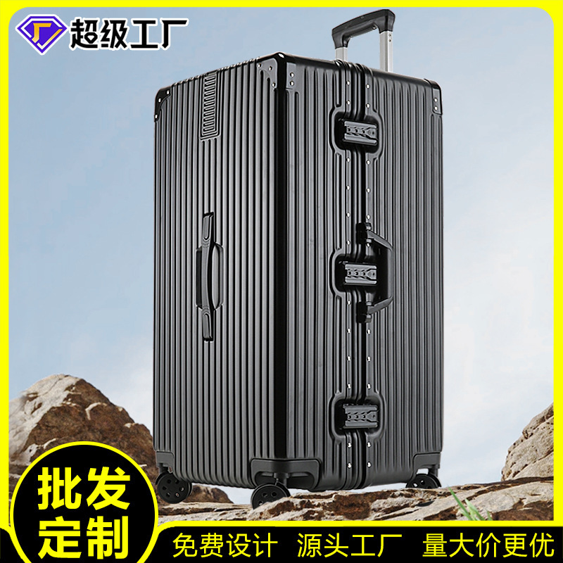 Large Capacity Aluminum Frame Suitcase, Extra-Large Travel Suitcase, 28-Inch 24-Inch Password-Protected Carry-On Trolley Case, Sturdy and Durable Large Capacity Aluminum Frame Suitcase, Extra-Large Travel Suitcase, 28-Inch 24-Inch Password-Protected Carry-On Trolley Case, Sturdy and Durable