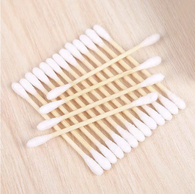 Hisopos de algodón para la eliminación de oídos, hisopos de algodón desechables estériles de doble punta para el hogar para maquillaje, portátiles y prácticos dos en uno