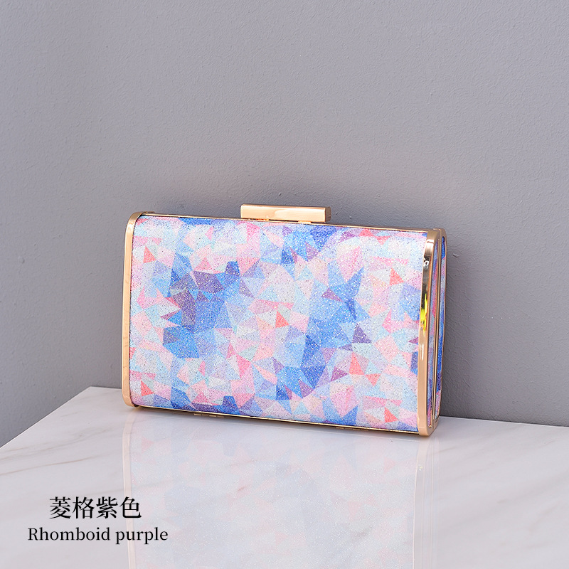 Cruz-frontera Arco Iris bolsa de noche de la mujer creativa bolsa de banquete hueco colorido pequeño bolso cuadrado transfronterizo de comercio electrónico Venta caliente Bolso de las mujeres