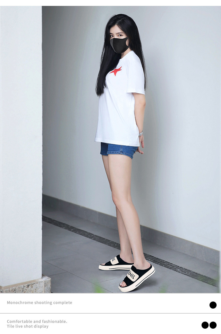 Canvas Slippers For Women Summer Flat Sandals With Velcro Strap_voghion.com