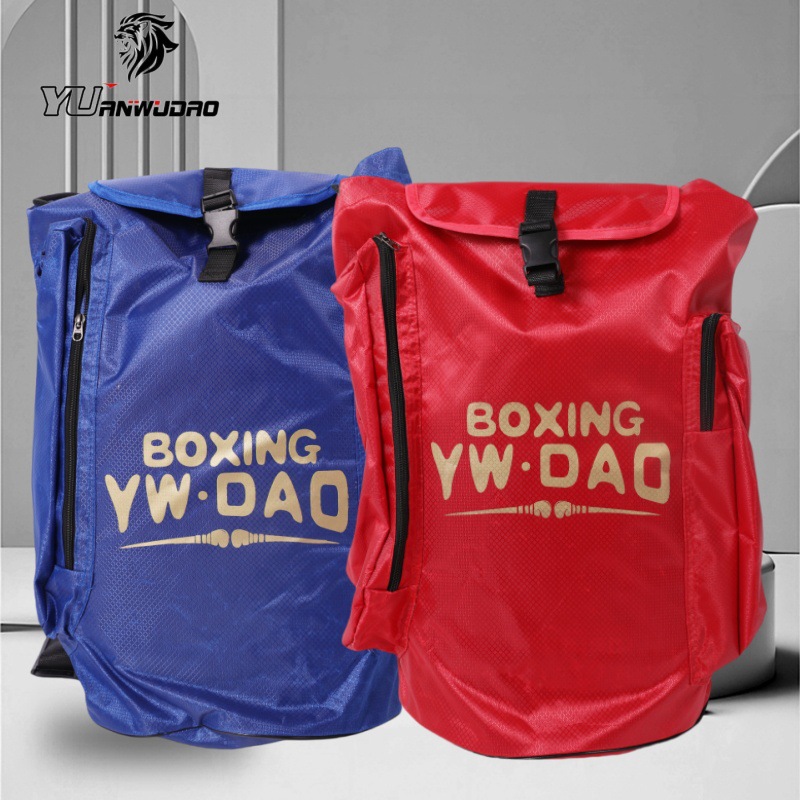 Taekwondo Sanda protective bag storage bag multi-functional combat storage bag Taekwondo protective bag camouflage blue and red