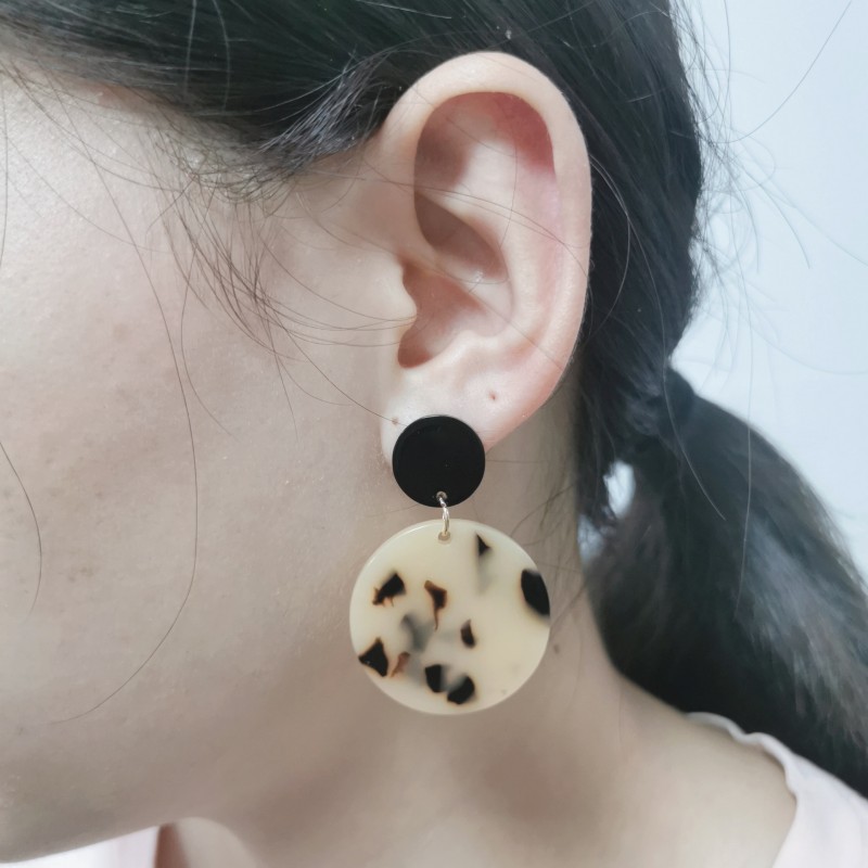 Retro Style Retro Leopard Print Acrylic Geometric Round Earrings Wholesale Nihaojewelry