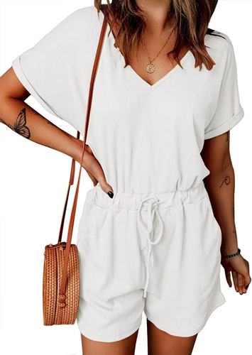 Spring and Summer European and American Women's Fashion Hot Selling Casual V-Neck Flared Sleeve Pocket Bodysuit for Women