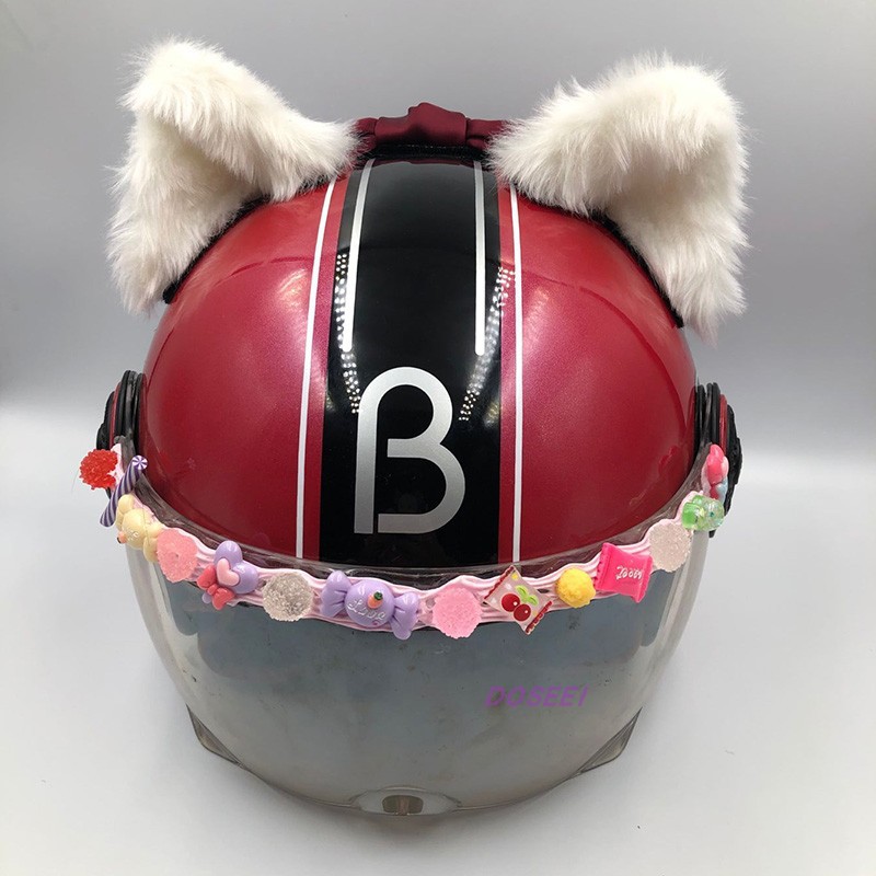 Trendy Helmet Decoration with 3D Cat Ears for Motorcycles, Electric Scooters, and Skiing Helmets, Delivery Accessories for Goddesses