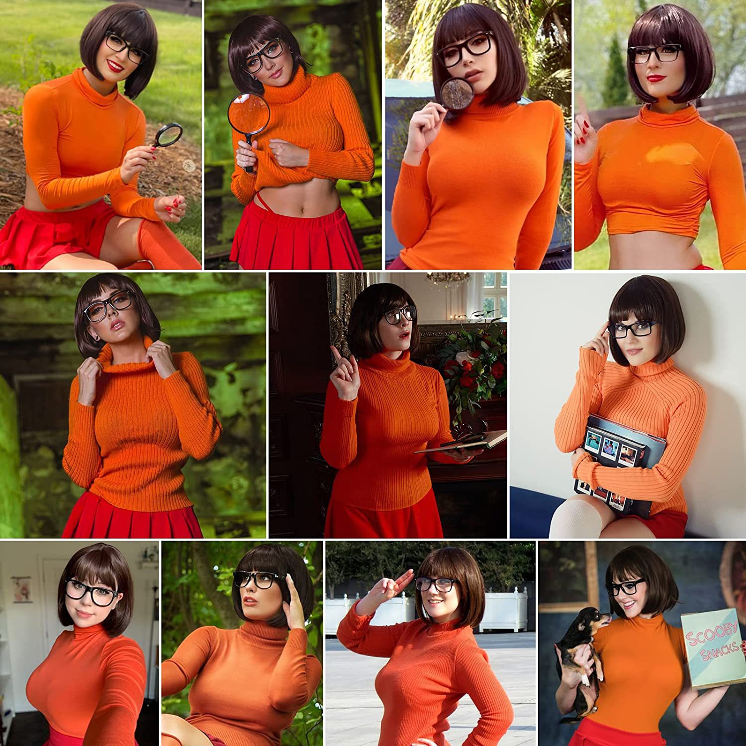 Sintetična lasulja Vroče prodajana ženska bob lasulja za igranje vlog, rjava frufru kratka ravna lasulja_voghion.com