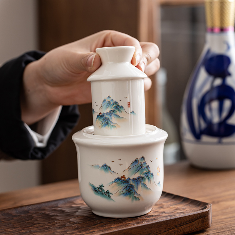Traditional Wine Warmer 0.1kg Portable Chinese-Style Ceramic Wine Warmer High-End Yellow Wine and White Wine Heating Pot