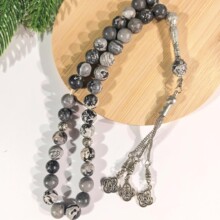 新款龙纹石10厘33颗地图石手持念珠圆珠Tasbih穆斯林赞珠