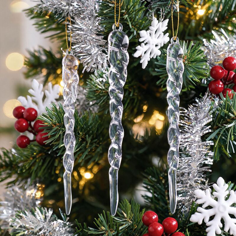 Christmas acrylic ice bar decorative threaded pendant DIY wedding hotel decoration plastic ice cone ice bar pendant Christmas acrylic ice bar decorative threaded pendant DIY wedding hotel decoration plastic ice cone ice bar pendant