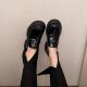 inside and outside leather ~ uncle's leather thick-soled loafers women's 2024 autumn new British style small leather shoes single-layer shoes