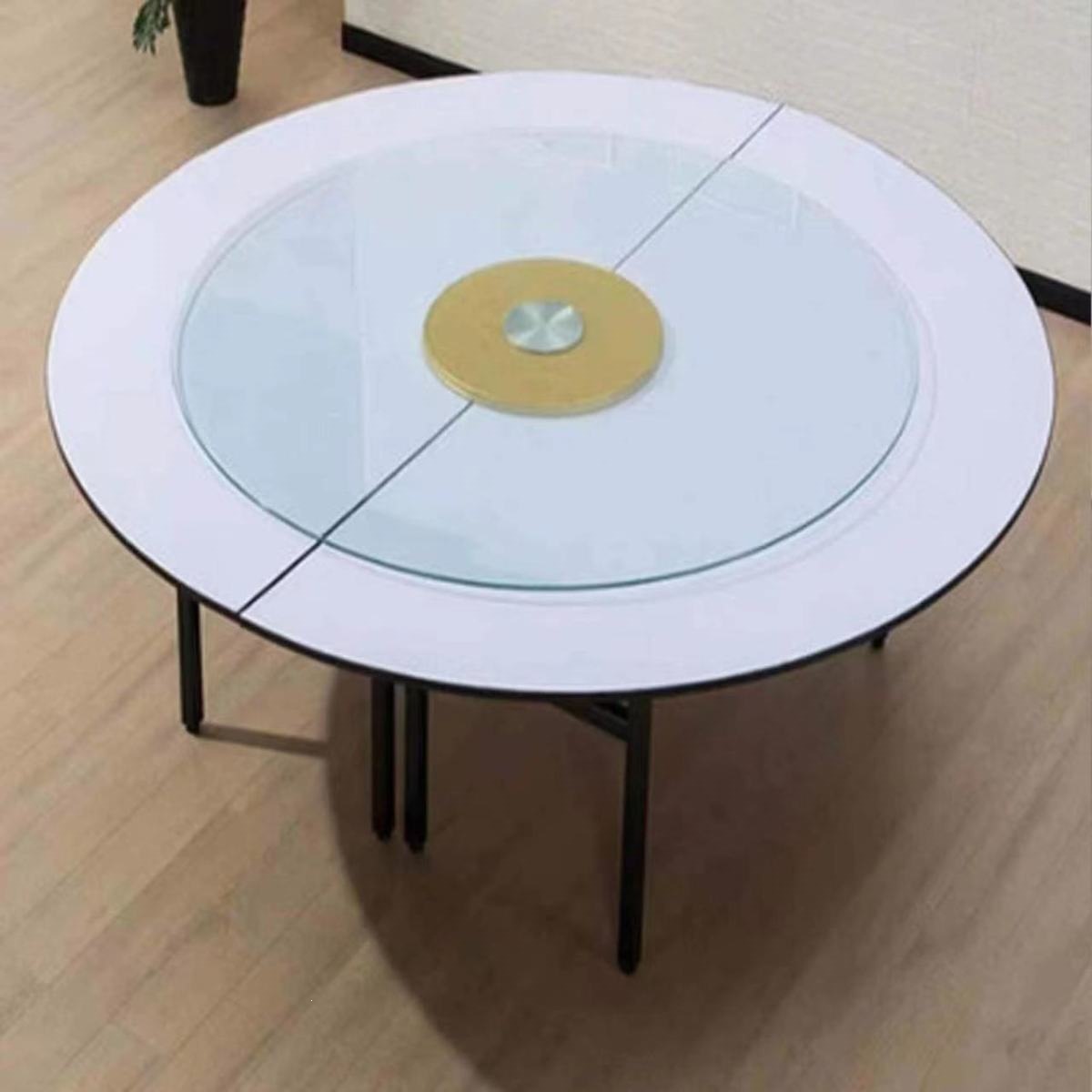 Fábrica directa hotel mesa redonda banquete restaurante tabla plegable 1020PVC mesa redonda mesa de comedor mesa y silla comercial