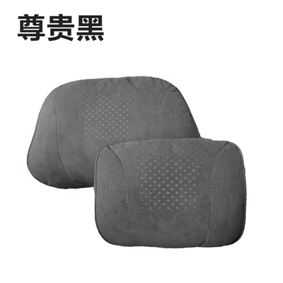 Non-Deformable Car Cushion, Neck Pillow – Headrest - suede-noble-black-headrest-and-lumbar-support-combination-pack